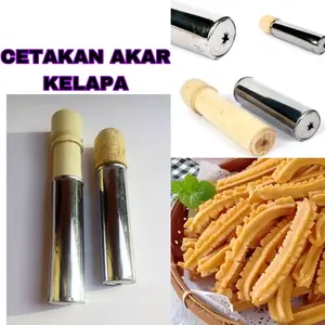 SK - 1PC [CKAK] Cetakan Kue AKAR KELAPA Kecipir Stainless Dorong Kayu