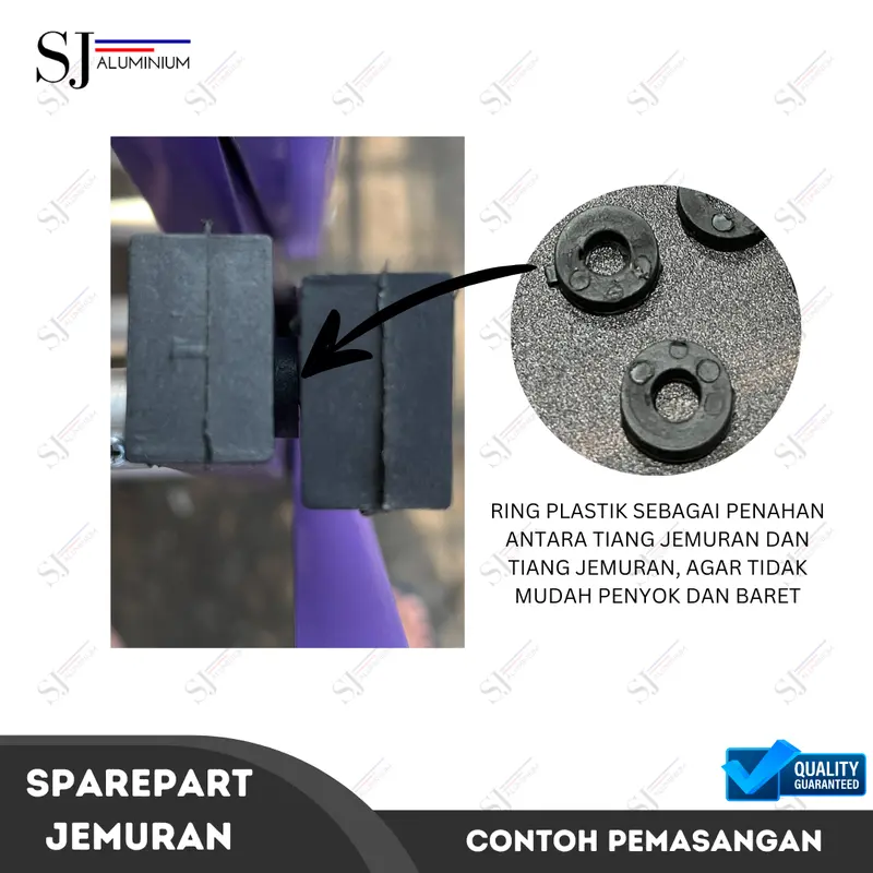 Sparepart Jemuran - Knop / Dop Pipa Jemuran + Sekrup Baut + Ring - Tulip / Star / Tulip Mini 4