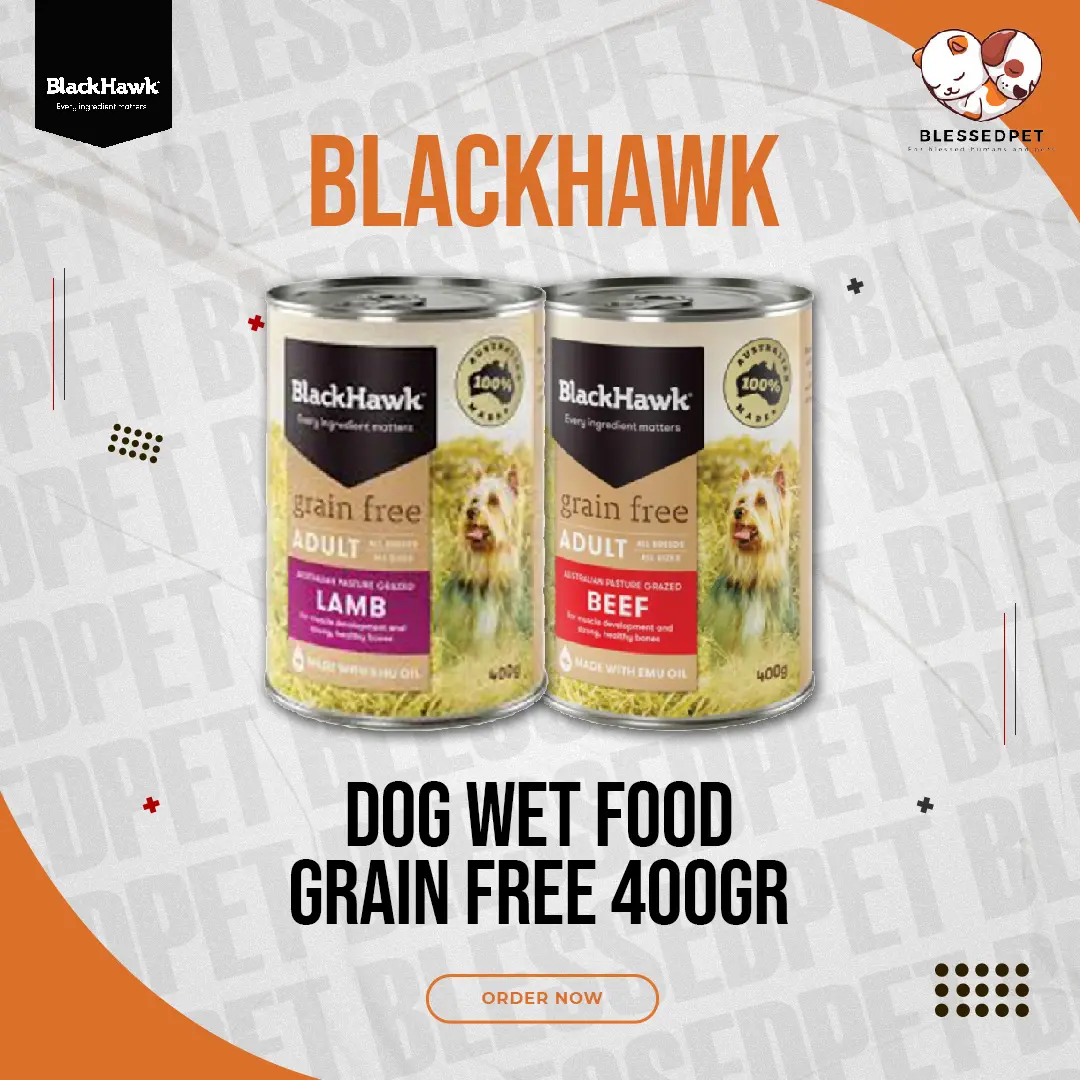 BLACKHAWK Dog Wet Food Grain Free 400gr LAMB / BEEF / BLACKHAWK KALENG