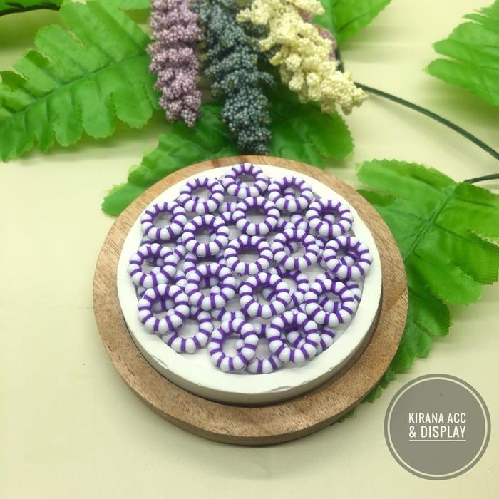 Gambar 450 gr Mote / Manik Dasar Putih Garis Warna Ring Bulat dari Kirana Accessories & Display Kota Administrasi Jakarta Barat 4 Tokopedia