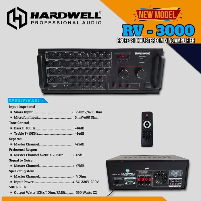 Gambar Hardwell Power Ampli Karaoke RV 3000 Original with Bluetooth and USB dari BigBox store.id Kota Administrasi Jakarta Utara Tokopedia