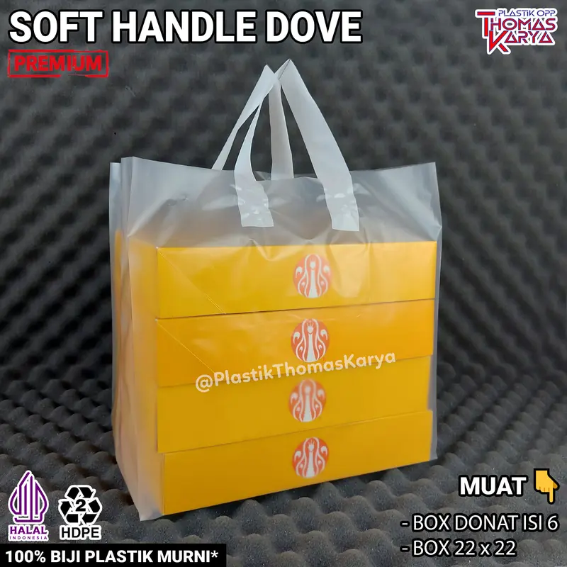 Kantong Plastik Dove Transparan Model Soft Handle Motif HD Box Donat 1