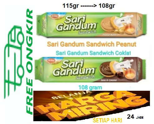Roma Sari Gandum Sandwich Biskuit 115gram