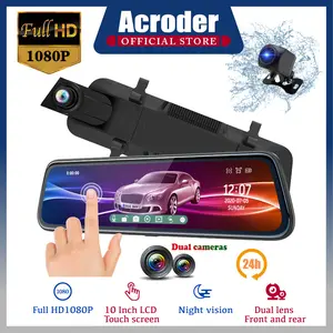 Acroder Dashcam Mobil 10 Inch IPS Touch Screen 1080P Dual Lens