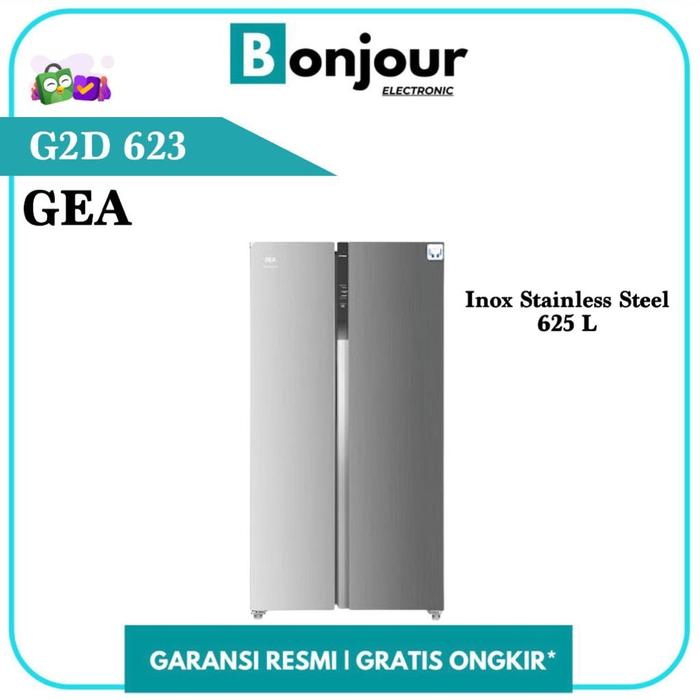 Gambar Kulkas GEA 625 liter G2D 623 Inox GEA G2D 623 Silver Stainless G2D623 dari Bonjour Electronic Official Kota Depok Tokopedia