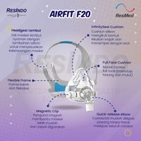 Gambar AirFit F20 Full Face CPAP Mask ResMed - Masker CPAP Set Lengkap dari Resindo Medika Kota Administrasi Jakarta Selatan 2 Tokopedia