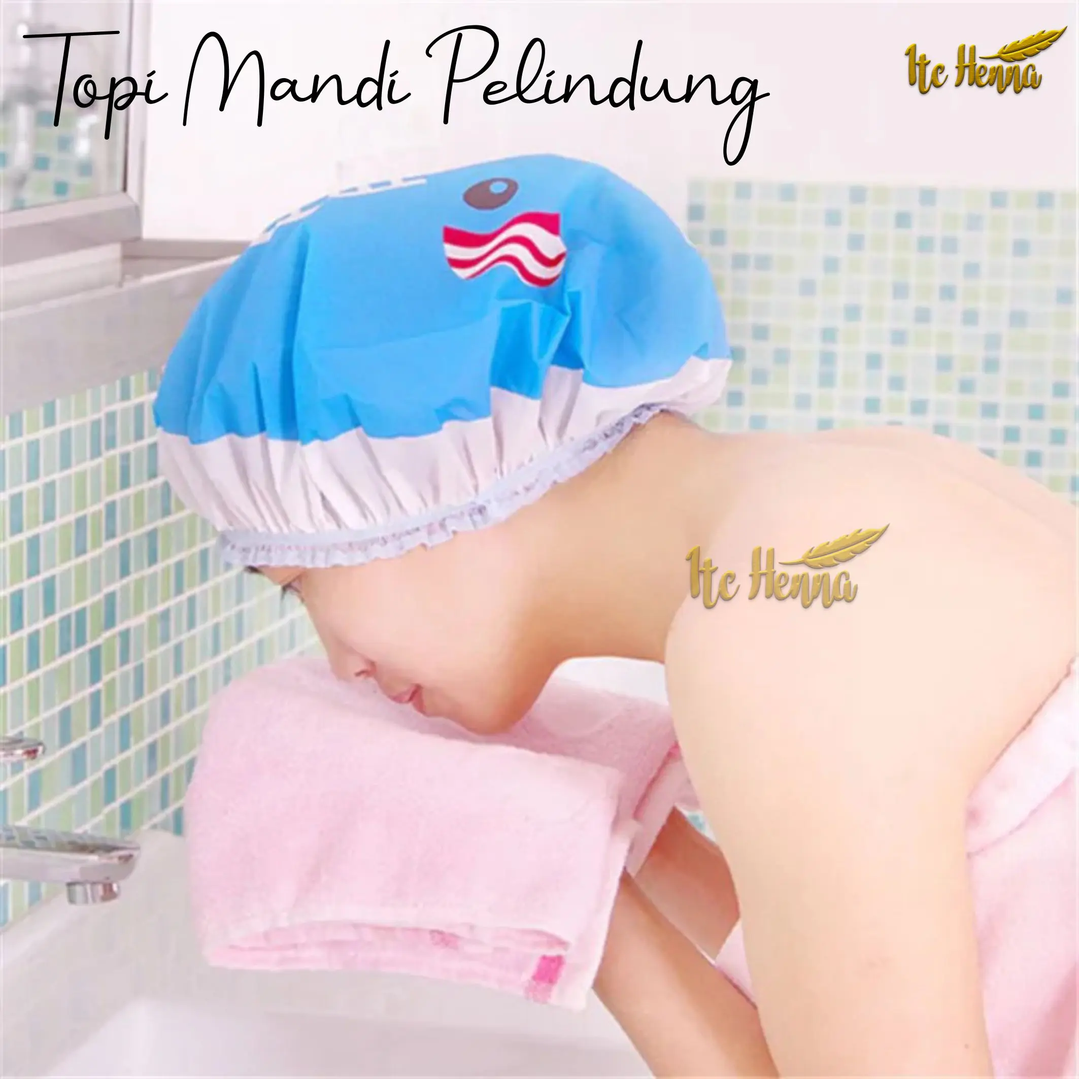 Shower Cap Penutup Rambut Murah Anti Air Topi Mandi