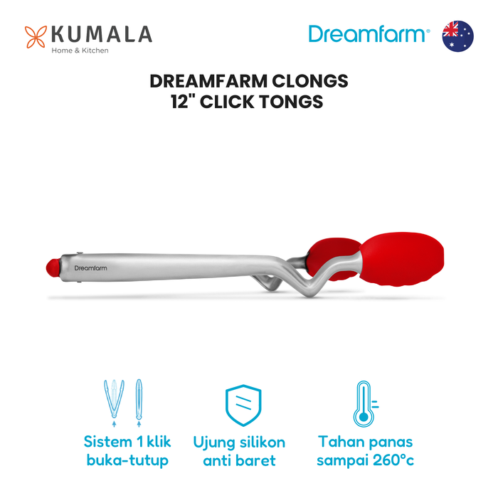 Gambar Dreamfarm Clong 12'' Tongs - Red dari Kumala Home & Kitchen Kota Administrasi Jakarta Barat Tokopedia