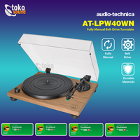 Gambar Audio Technica AT-LPW40WN Manual Belt Drive Wood Turntable Original dari Tokosound Proaudio Kota Administrasi Jakarta Barat 1 Tokopedia