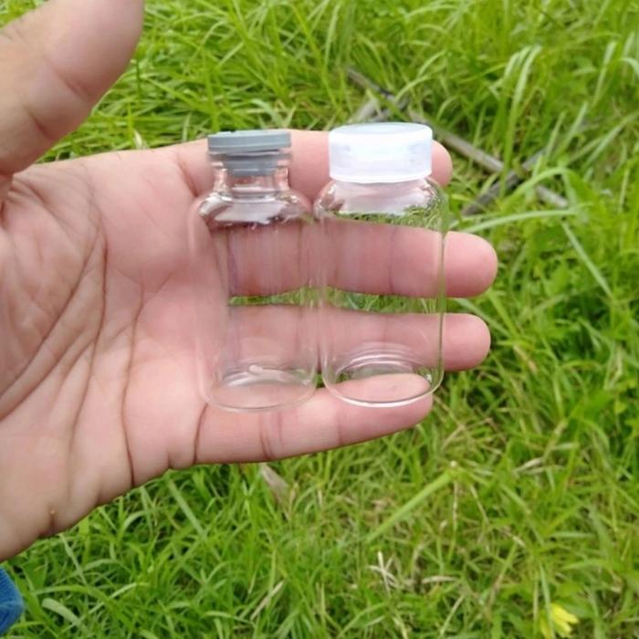 Gambar botol kaca vial 20 ml tutup karet/pinisilin kedap udara dari spider lover petshop Kota Bandung Tokopedia