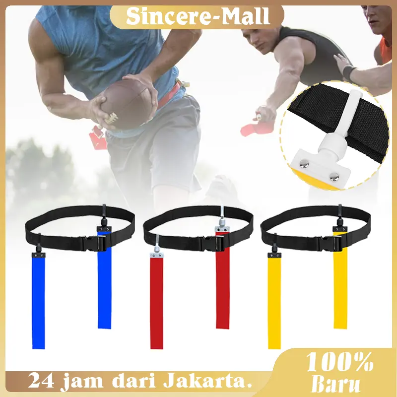 Adjustable Rugby Flag Tag Waist Strap Profesional Pelatihan Pita Sabuk