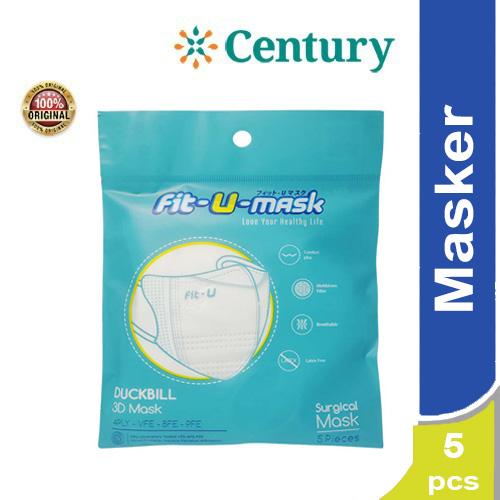 Gambar Fit U Mask Duckbill 3D Surgical Mask Isi 5 Sacsheet/ Masker Wajah / dari Apotik Century Kota Administrasi Jakarta Pusat Tokopedia