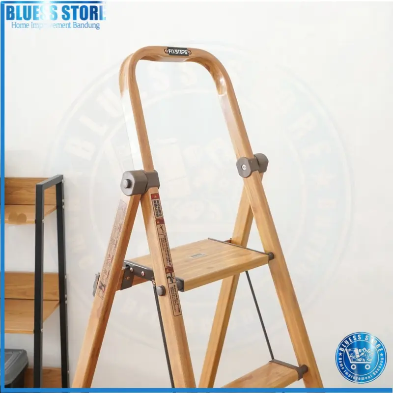 Fixsteps Tangga Lipat Aluminium Slim 5 Step Motif Kayu Ladder Alu 1.6m 4