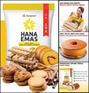 Tepung terigu Hana Emas protein rendah Cake Pastry Kue Kerlng biskuit