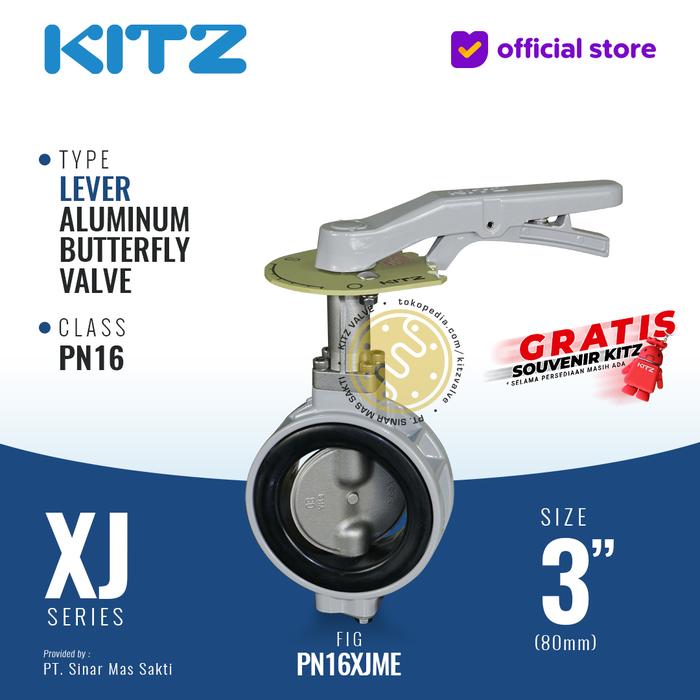 Gambar Butterfly Valve Aluminum KITZ Fig. PN16XJME , 3" - 80A - 80mm , LEVER dari KITZ valve Kota Administrasi Jakarta Pusat Tokopedia