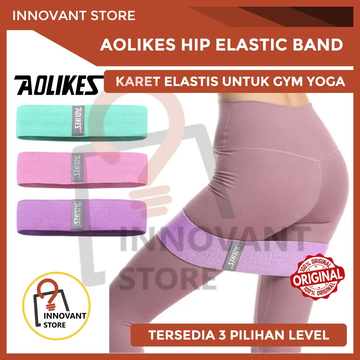 Hip Resistance Band Aolikes Karet Olahraga Gym Pilates Yoga Elastis