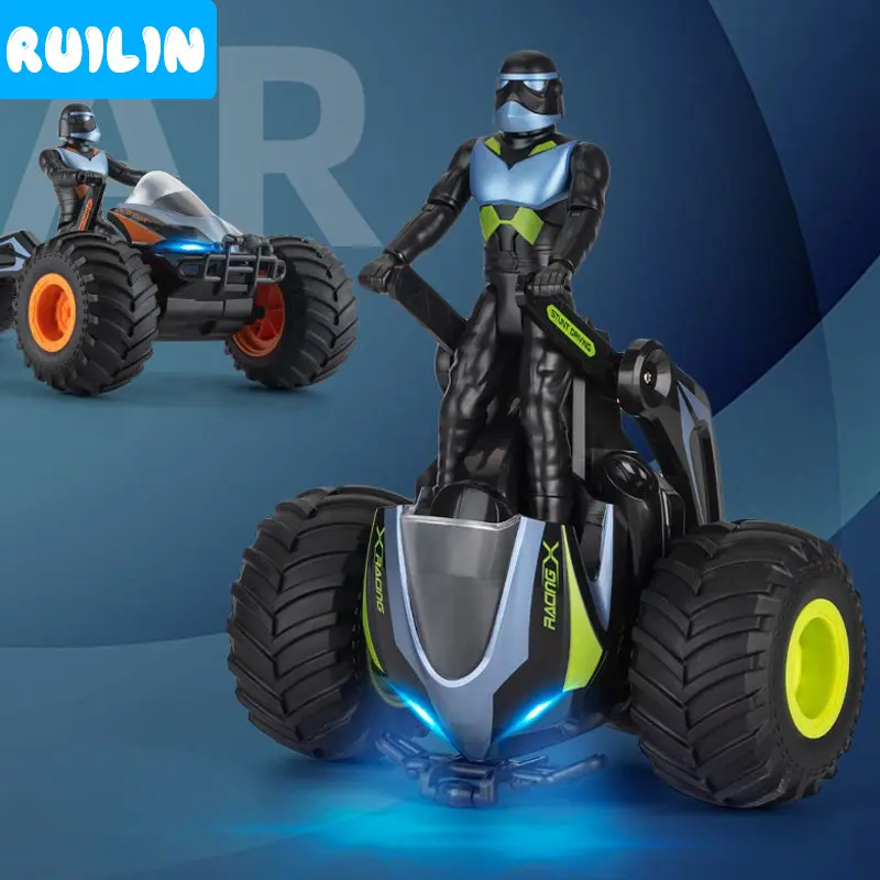 RuiLin Mainan Motorcycle Remote Control Mobil Stunt Berputar Deformasi 0