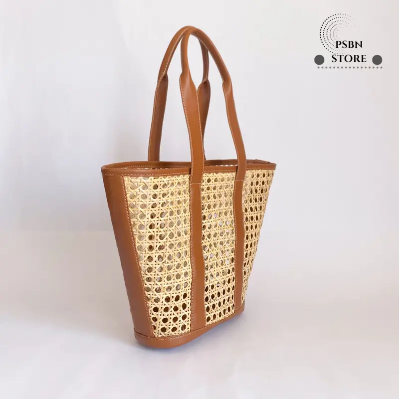 PSBN - Amara Top Handle Rattan Bag Tas Jinjing Wanita Tas Rotan Kulit 4
