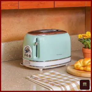 ARIETE Toaster Pemanggang Roti 2 Slice 810 Watt Vintage - Hijau
