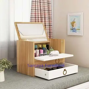 Meja Rias kaca mini serbaguna