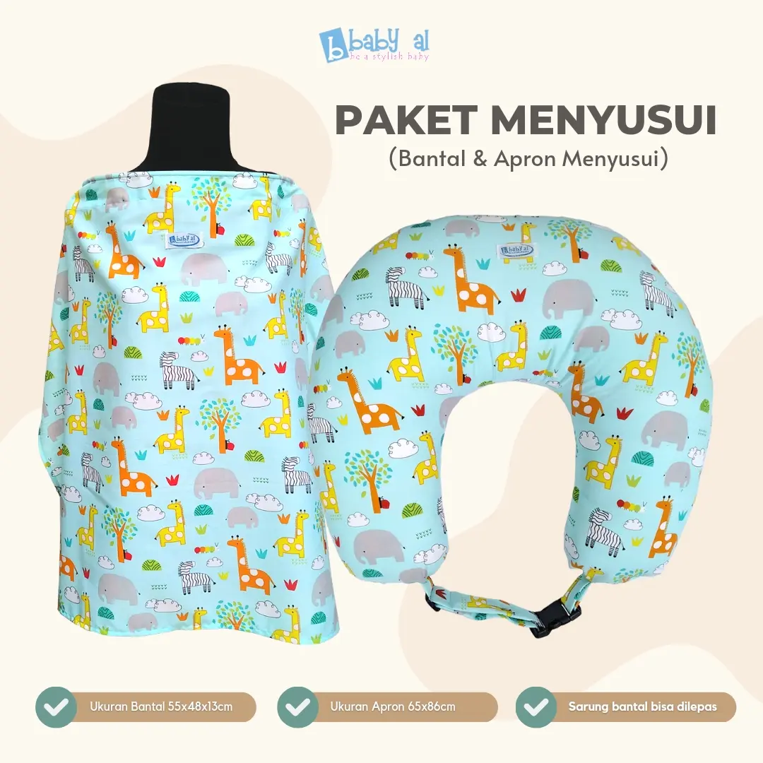 Paket Bantal Menyusui - Nursing Pillow FREE Nursing Apron