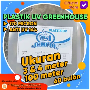 Plastik UV Greenhouse Merk JEMPOL 170micron (60 bulan)