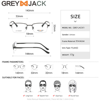 Gambar Grey Jack kacamata anti radiasi blueray frame titanium fashion 5050 dari Grey Jack Eyewear Kota Administrasi Jakarta Barat 4 Tokopedia