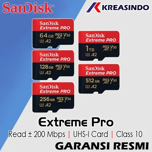 MicroSD Sandisk Extreme Pro A2 Micro sd 32gb 64gb 128gb 256gb 512gb 1tb 0