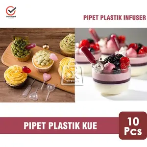Pipet Plastik Makanan / Pipet Infuser Fla Puding Dessert (isi 10 Pcs)