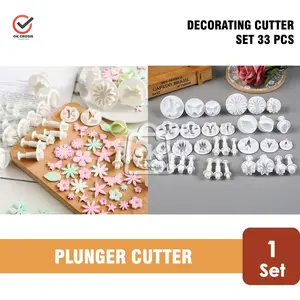 Decorating Cake Cutter / Plunger Cutter Fondant Cake(1 Set isi 33 pcs)