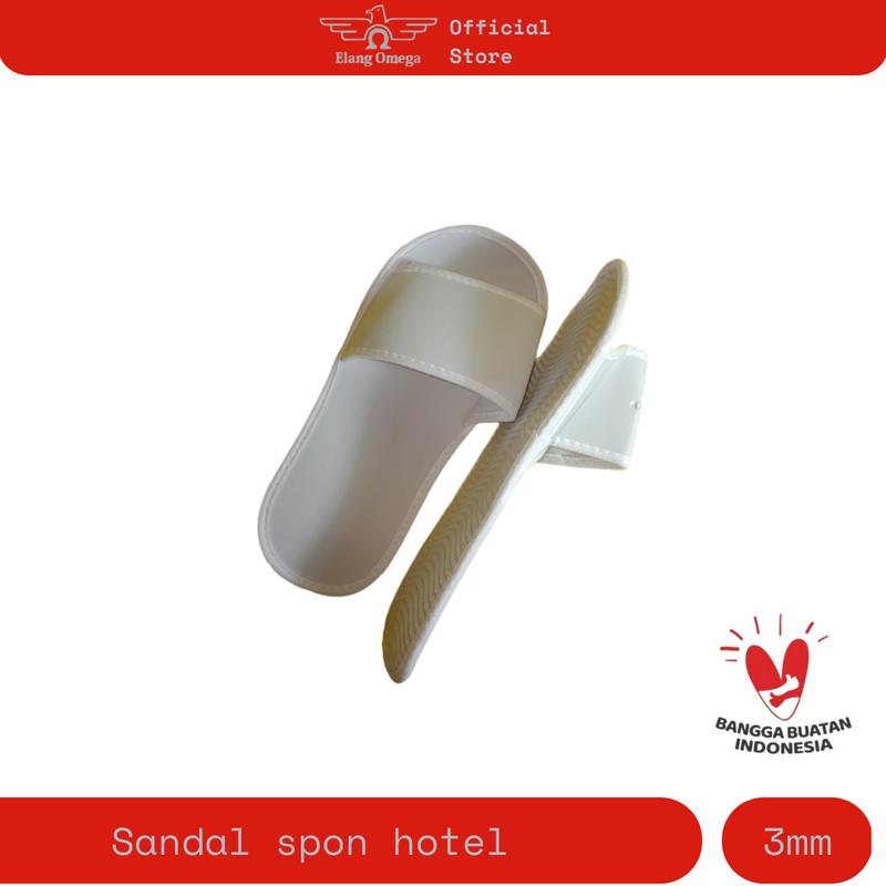 sandal spon tebal 3mm untuk amenities hotel warna putih 1