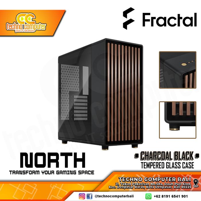 Gambar CASING FRACTAL NORTH Charcoal Black TG - Mid Tower ATX Case TG dari Techno Computer Bali Kota Denpasar Tokopedia