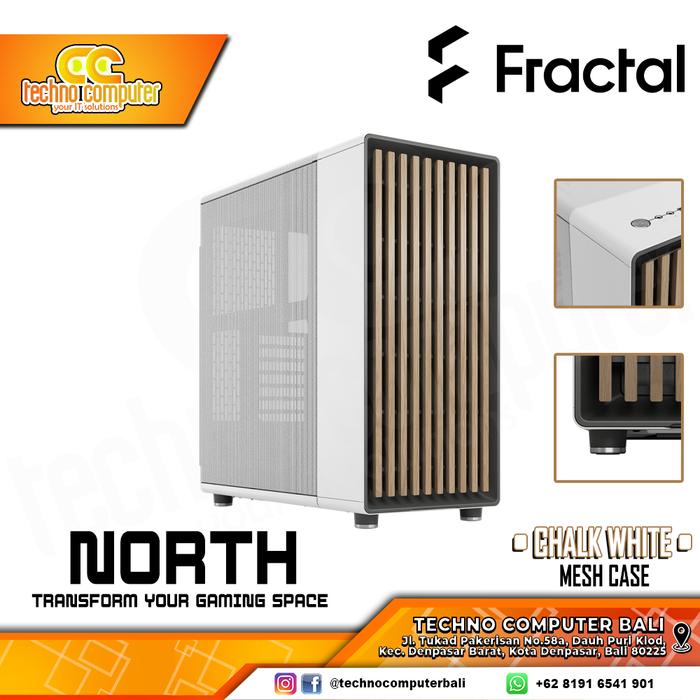 Gambar CASING FRACTAL NORTH Chalk White Mesh - Mid Tower ATX Case Mesh dari Techno Computer Bali Kota Denpasar Tokopedia