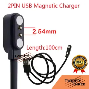 Kabel USB Charger Casan 2 Pin 2.54 mm Smartwatch Jam Smart Watch Cable