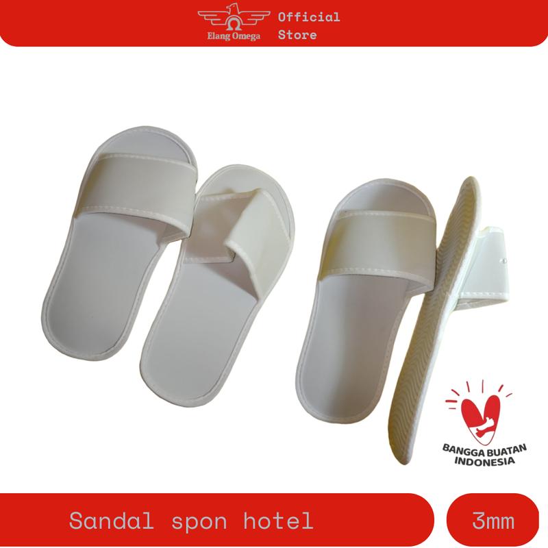 sandal spon tebal 3mm untuk amenities hotel warna putih 2