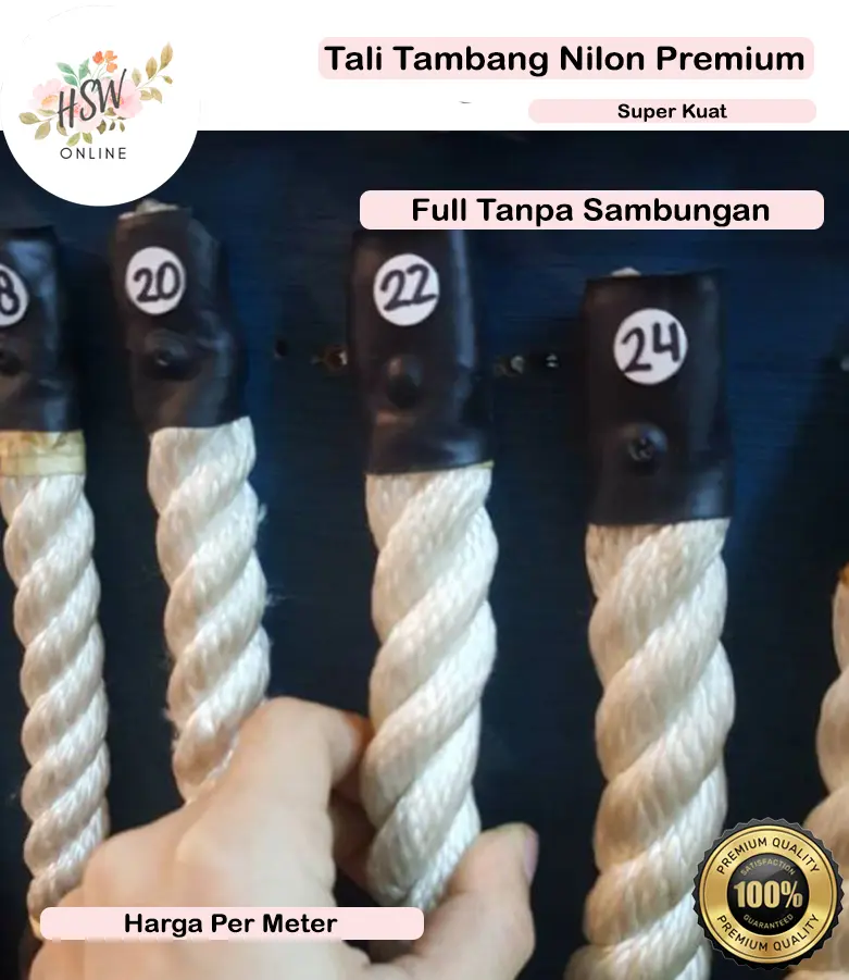 Tali Tambang Nylon 16 mm 18 mm 20 mm 22 mm 24 mm Tali Nilon Besar
