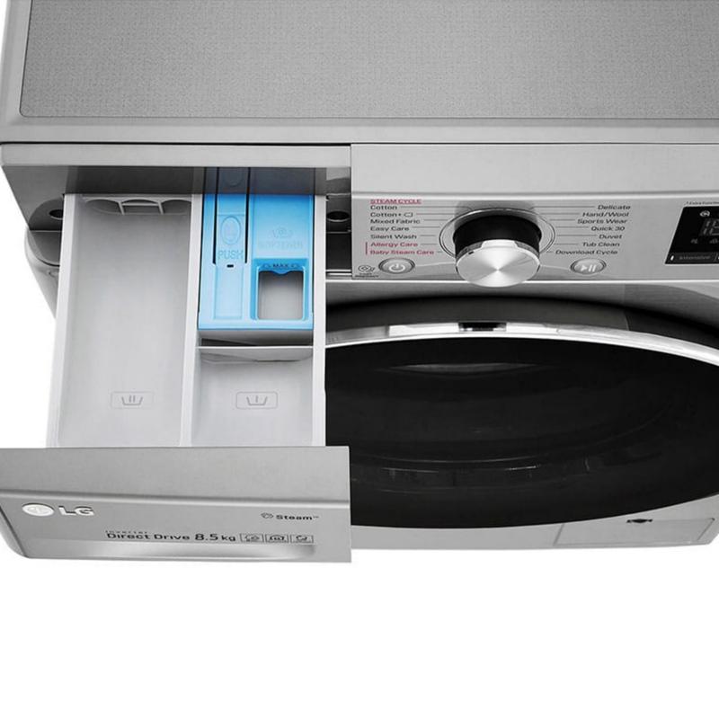LG FV1285S3VS Mesin Cuci Front Load 8.5 Kg, AI DD Inverter Steam Wifi 4