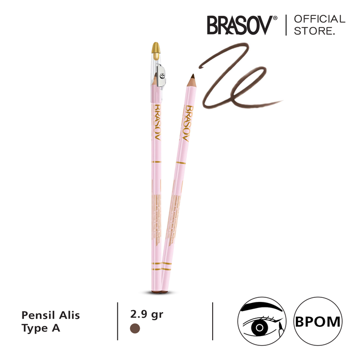 Gambar BRASOV Pensil Alis Type A + SERUTAN 2.9 GRAM Eyebrow Pencil Original Sharpener Rautan Ori Viva - Coklat dari BRASOV Indonesia Kota Administrasi Jakarta Barat Tokopedia