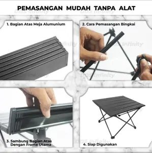 Meja lipat camping outdoor aluminium