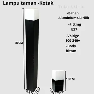 LAMPU PILAR TAMAN PAGAR HIAS Kotak OUTDOOR E27