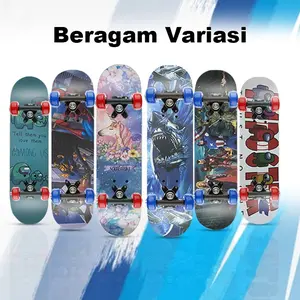 SKATEBOARD ANAK UKURAN S M L UNTUK CEWE DAN COWO FULL SET KAYU RODA