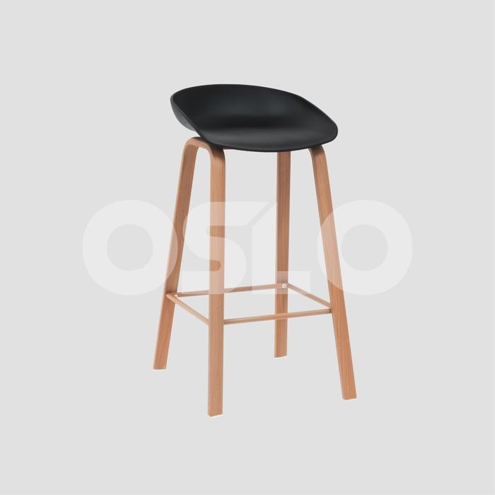 Gambar DELFOSS STOOL / OSLO / KURSI KANTOR / KURSI PLASTIK / KURSI KAYU - Putih dari OSLO HomeLiving Kab. Tangerang Tokopedia