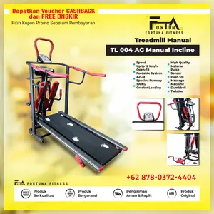BEST SELLING! TOTAL FITNES Treadmill Manual TL 004 6 fungsi