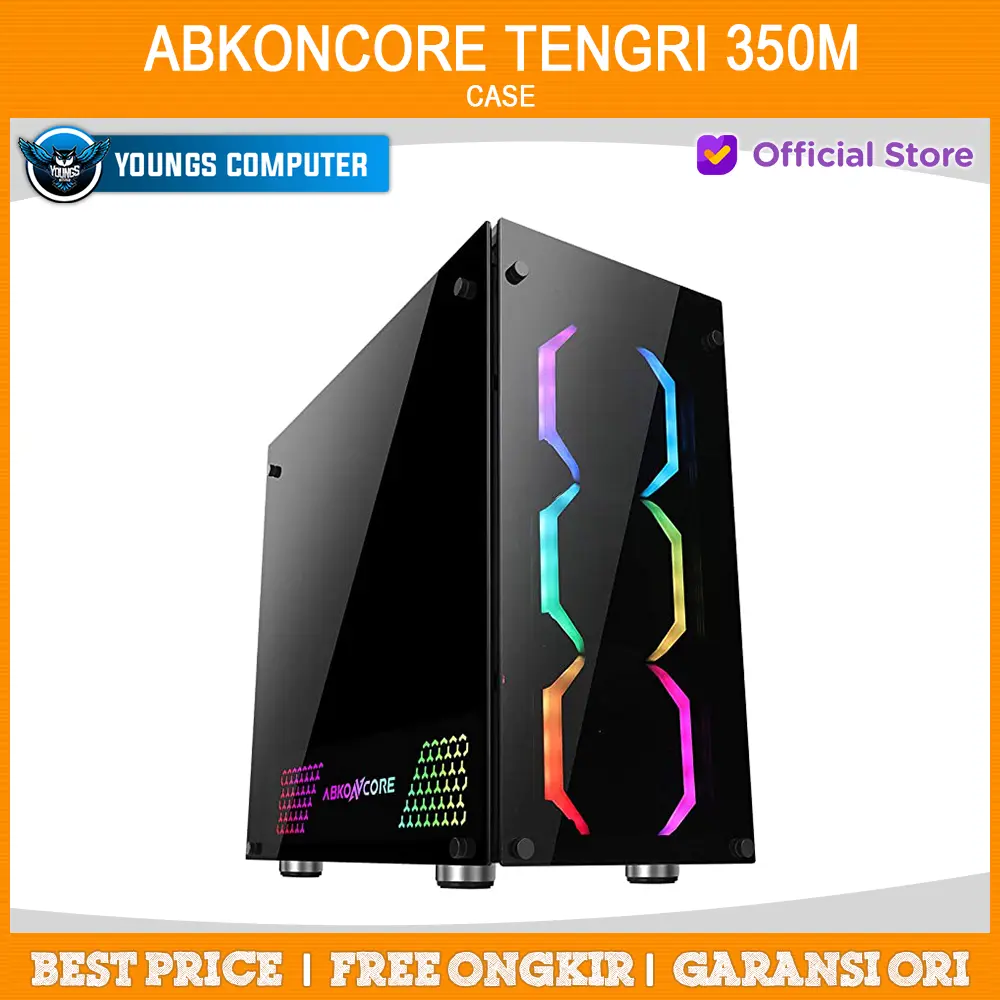 CASE ABKONCORE TENGRI 350M ATX | 4x Temper + PSU Cover LED + 3Fan