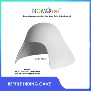 Nomoy Pet Gubuk Serbaguna NA-07 NA-08 Hiding Cave Reptile Model Jamur Putih 100% Original Tahan Panas Anti Korosi Bahan Plastik Berkualitas Tinggi untuk Ular Laba-Laba Kura-Kura