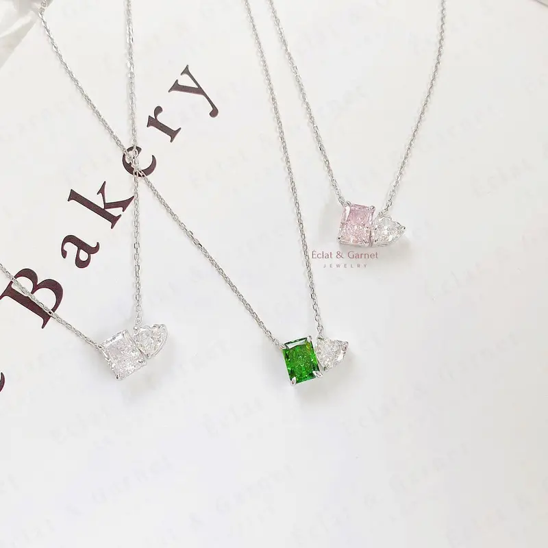 Éclat & Garnet - S925 RADIANT HEART JOINTS NECKLACE 0