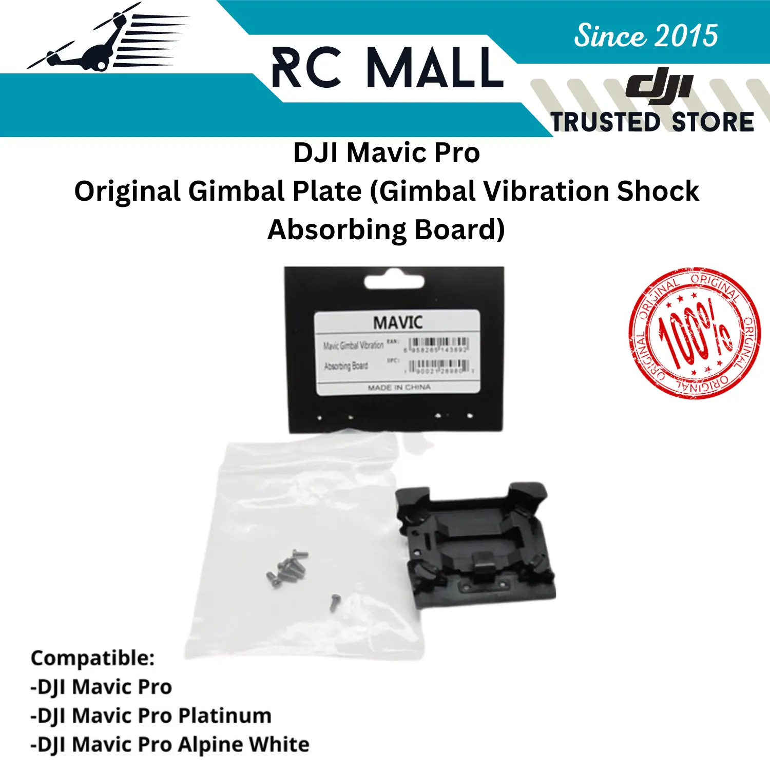 Gimbal Plate DJI Mavic Pro Rubber Gimbal Karet Vibration Absorbing Shock Absorber Board Gimbal Camera Kamera Drone Original DJI Mavic Pro Platinum DJI Mavic Pro Alpine White