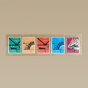 prangko indonesia 1959 KONFERENSI KOLOMBO. 5v Seri Lengkap.