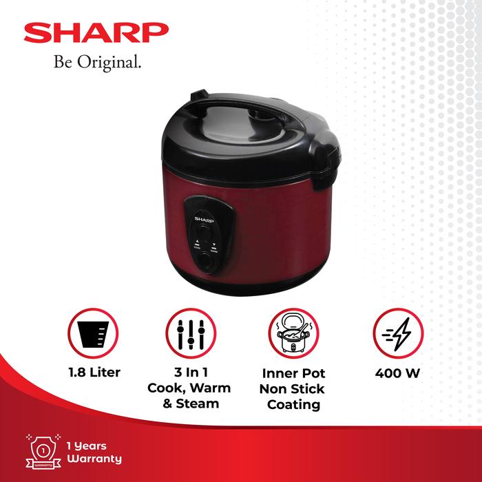 Gambar SHARP | KS-N18MG-RD/SL Rice Cooker - Merah dari SHARP OFFICIAL STORE KUDUS Kab. Kudus 4 Tokopedia