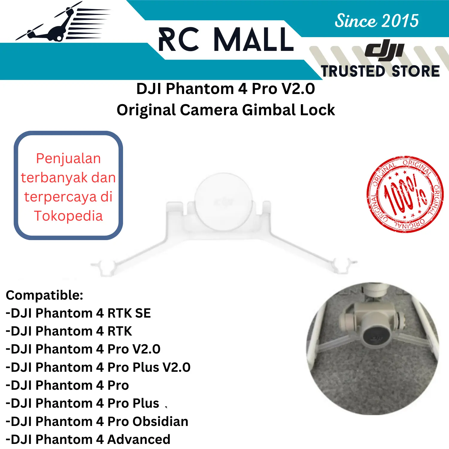 Camera Gimbal Lock Cover DJI Phantom 4 Pro V2.0 DJI Phantom 4 RTK DJI Phantom 4 Advanced DJI Phantom 4 Pro Cover Pelindung Gimbal Kamera Drone Original DJI Phantom 4 Pro Series